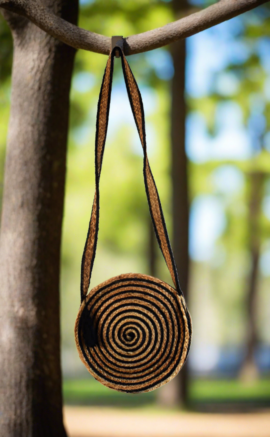 Black Jute Sling Bag